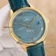 TW Factory Omega De Ville Gold Case Turquoise Swiss Mechanical Leather Strap Watch Replica (3)_th.jpg